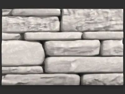 Stylized Stone Wall Module 3D print model