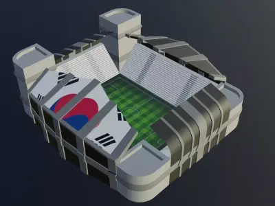 Football Stadium - South Korea Low-poly 3D model