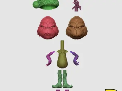 MiniPrint 005 - Grinch and Max 3D print model