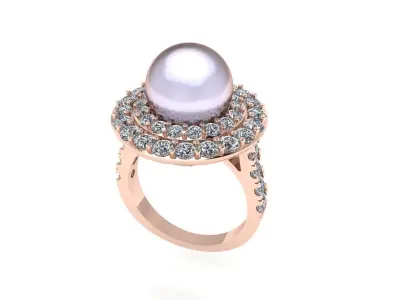 Women diamond ring 3d render 3D print model