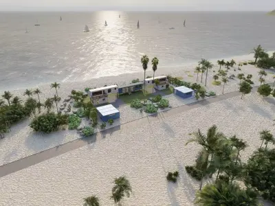 Temporary villa - villa condo - container building 3D model