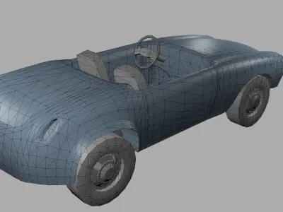 lowpoly object toy car 3D model