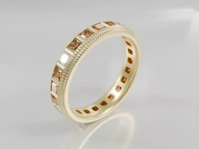 Gemstone Ring - 3D print ready Free 3D print model