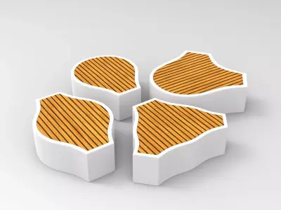 Mongo Modular Seating Low-poly 3D model
