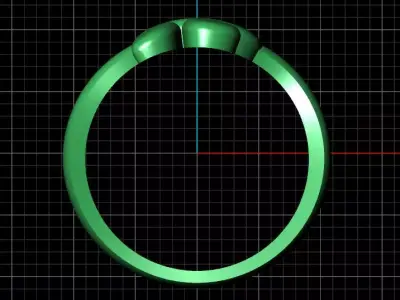 R alphabet bypass shell hallow ring 3D print model