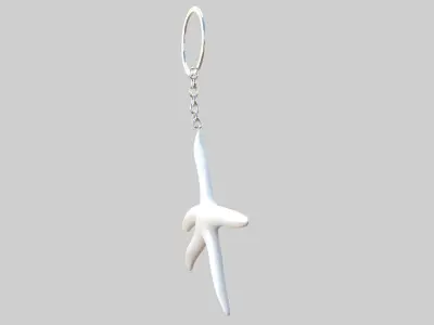 starfish keychain white 3D model