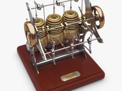 Stirling Engine Triple v 1 3D model