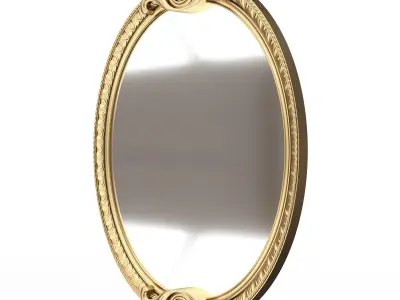 Carved Classic Mirror 08 Low-poly 3D model
