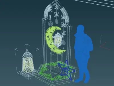Ramadan and Eid decoration 3D model