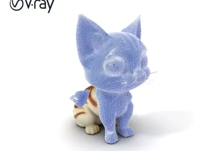 Adorable Kitten with Butterfly Model Pack Low-poly 3D model