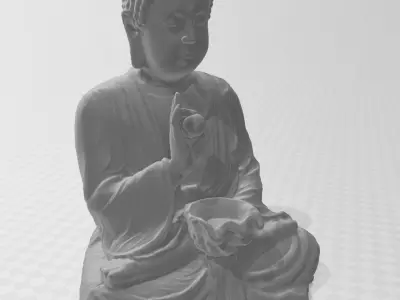 Buddha with ball Low-poly 3D model