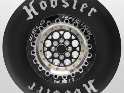 FRONT MAGNUM IMPORT WELD WHEELS AND HOOSIERS FOR SCALE AUTOS 3D print model