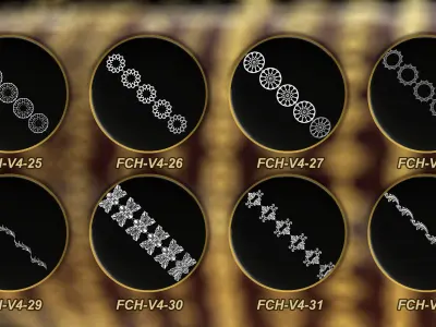 50 Chain 3D Model and Curve brush Vol 4 3D model