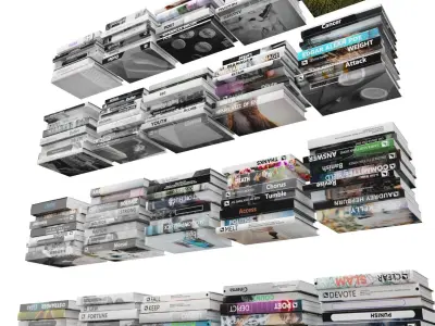 Books 150 pieces 4-5-2 Low-poly 3D model
