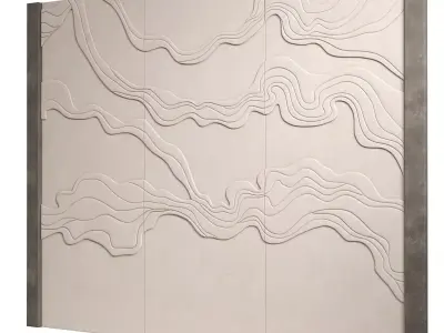 Decorativ panel wave 34 3D model