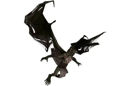 Dark Bat-Winged   Game-Ready Animated 3D Character Low-poly 3D model
