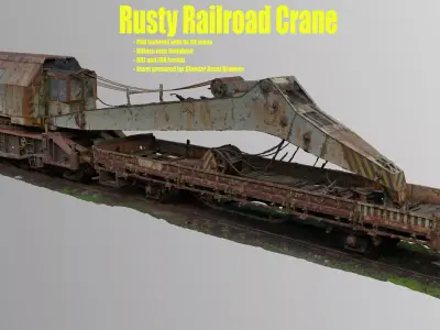 Rusty Railroad Crane 3D model
