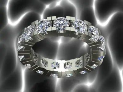 Tiffany Style Diamond Ring 3D print model