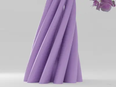 Twisted Cylindrical Flower Vase 3D print model