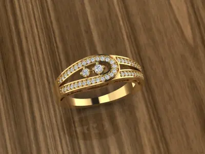 Diamond Jewelry Ring 3D print model