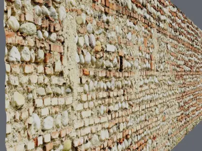 Ultra realistic Brick Old wall hy poly Scan  3D model