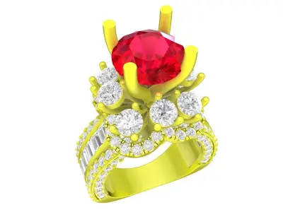 A7196 Luxury Korean Style Diamond Women Fashion Ring 3D print model