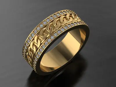 Ring chain Free low-poly 3D model