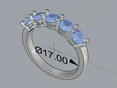 Five Stone  Ring 3D print model
