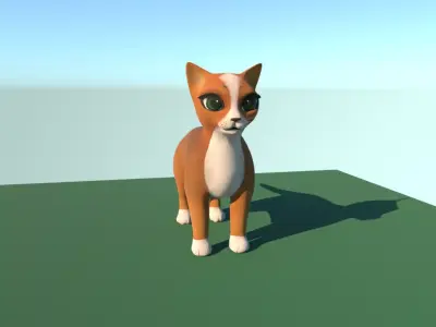 Cute cat  Low-poly 3D model