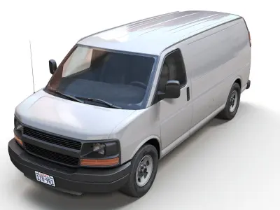 Modern industrial van Low-poly 3D model