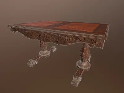 3D Antique Table -PBR Game Ready model Low-poly 3D model