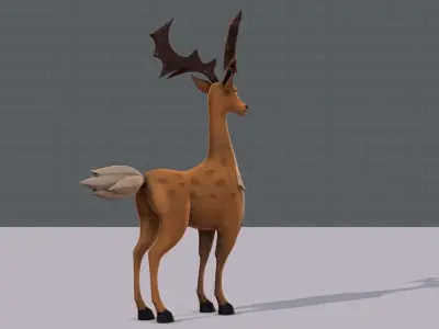 Deer V02 Low-poly 3D model