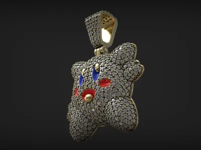 Kirby Star Ice Diamond Hip Hop Jewelry Pendant 3D print model