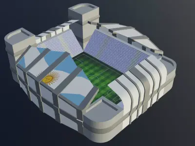 Football Stadium - Argentina Low-poly 3D model