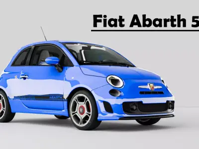 Fiat Abarth 500 Low-poly 3D model