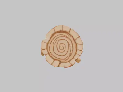 Wooden Spiral Log Low-poly 3D model