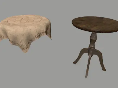 Table with pattern Low-poly 3D model