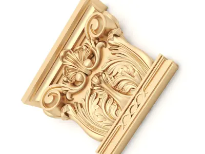 Corbel 9 golden ornate column 3D model