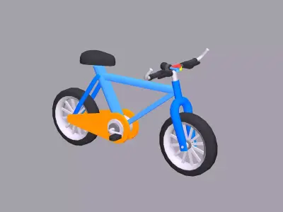 Bicycle Cartoon Low-poly 3D model