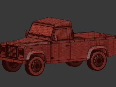 Land Rover Defender 110 Pickup 2011 3D model