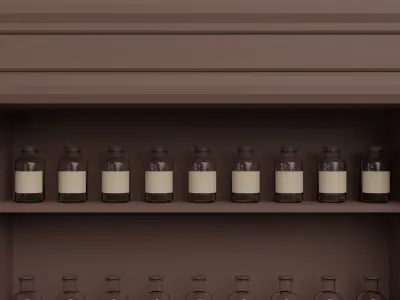 Apothecary pendulum clock Low-poly 3D model