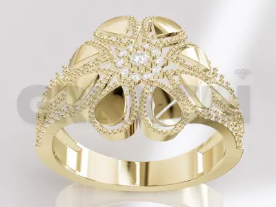 Jewelry Diamond Ring Model RG105 Free 3D print model