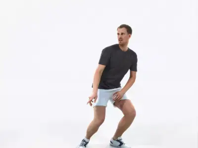 Mistery 08D Football Changing Direction Sports Man Low-poly 3D model