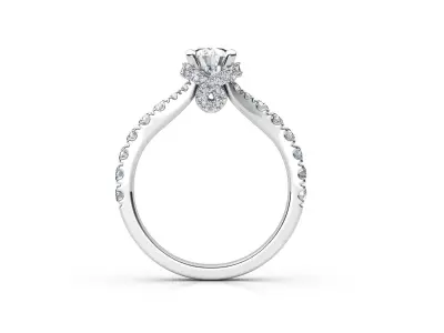 aj-031 diamond engagement ring gold 3D print model
