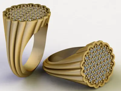 Filigree Diamond ring For Women 3d Printable Model 3D print model