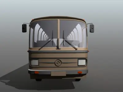 Low poly Bus game asset Low-poly 3D model