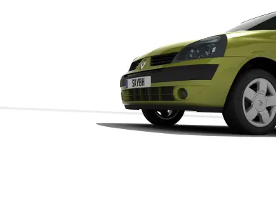 Renault Clio II 2001 with HQ interior Low-poly 3D model