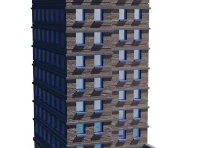 Background skyscraper Architecture LOWPOLY Building 02  Free low-poly 3D model