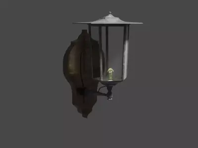 Walllamp outdoor lamp Low-poly 3D model