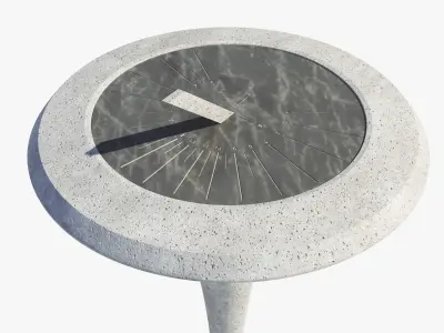 Marble Sundial And Concrete Plinth 3D model